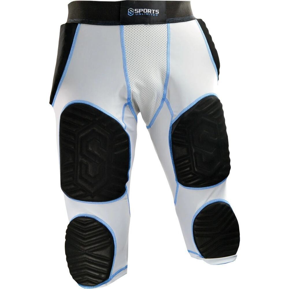 SPORTS UNLIMITED 7-Pad Football Girdle Compression Gear Black & White Mens Small